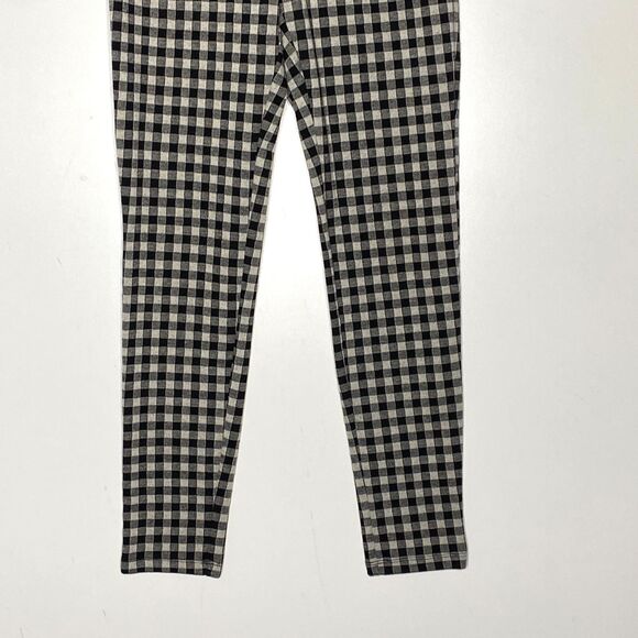 Zara Gingham Plaid Zip Front High Waist Leggings Women's Size Medium - Picture 5 of 9